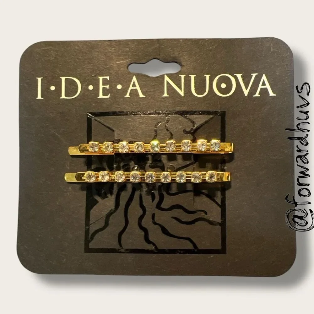 Bundle Sale 3 for $15 | I.D.E.A. Nuova Gold-Tone Rhinestone Barrettes